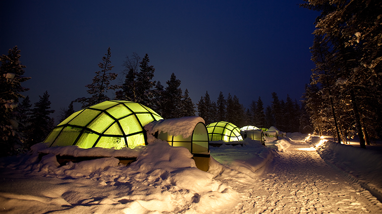 Rest in a glass igloo in Finland